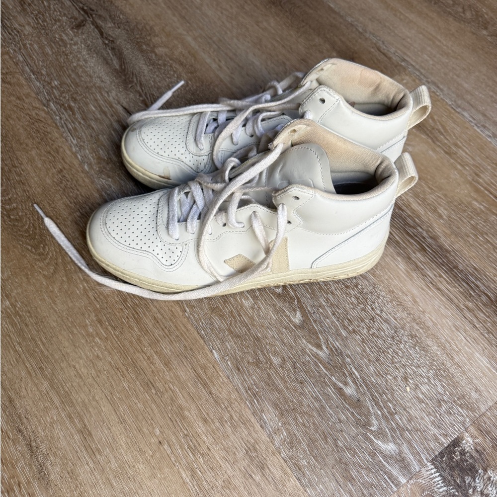Veja Cream High-Top Sneakers